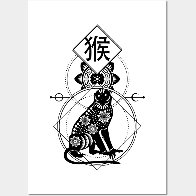 Chinese, Zodiac, Monkey, Astrology, Star sign Wall Art by Strohalm